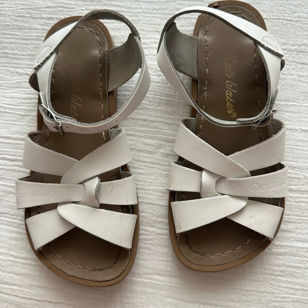 Girl’s White Salt Water Sandals